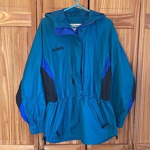 VINTAGE COLUMBIA 3/4 ZIP HOODED WINDBREAKER